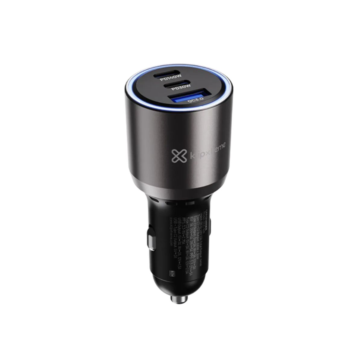 KLIP XTREME - Klip Xtreme KCC-140 Cargador para Auto 140W, 2 USB-C PD, USB-A QC, Carga Rápida, Negro