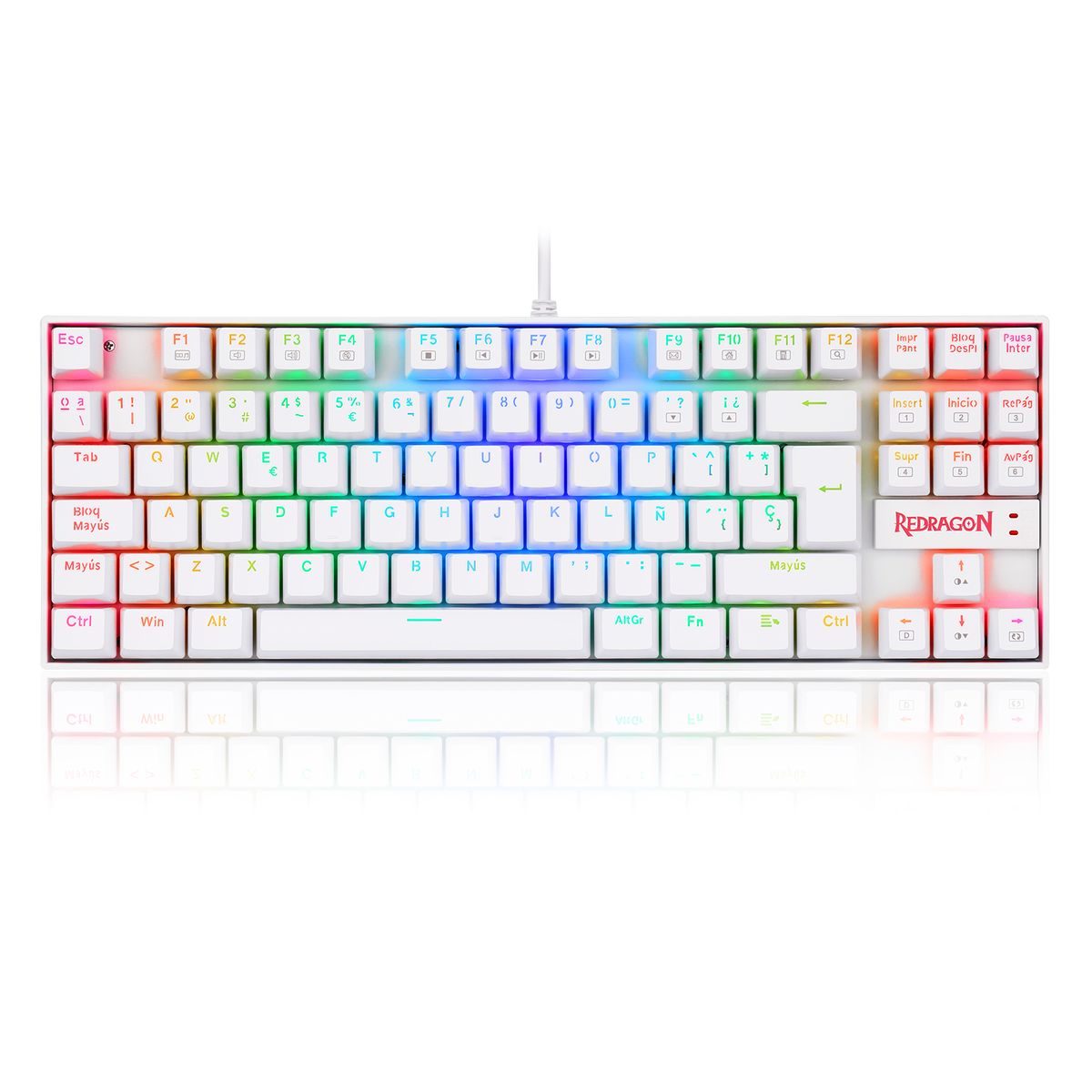 REDRAGON - Teclado Gamer Redragon Kumara K552W RGB SP Switch Red Blanco