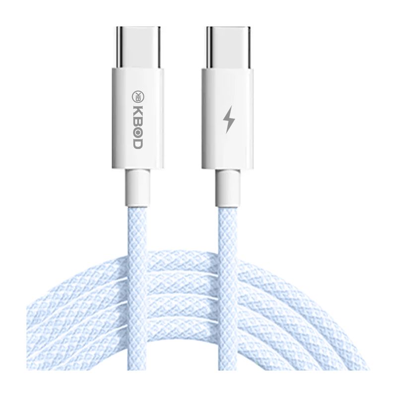 KBOD - Cable Tipo C Para Teléfonos Trenzado De Nylon 2mt Kbod Cbo16 Azul