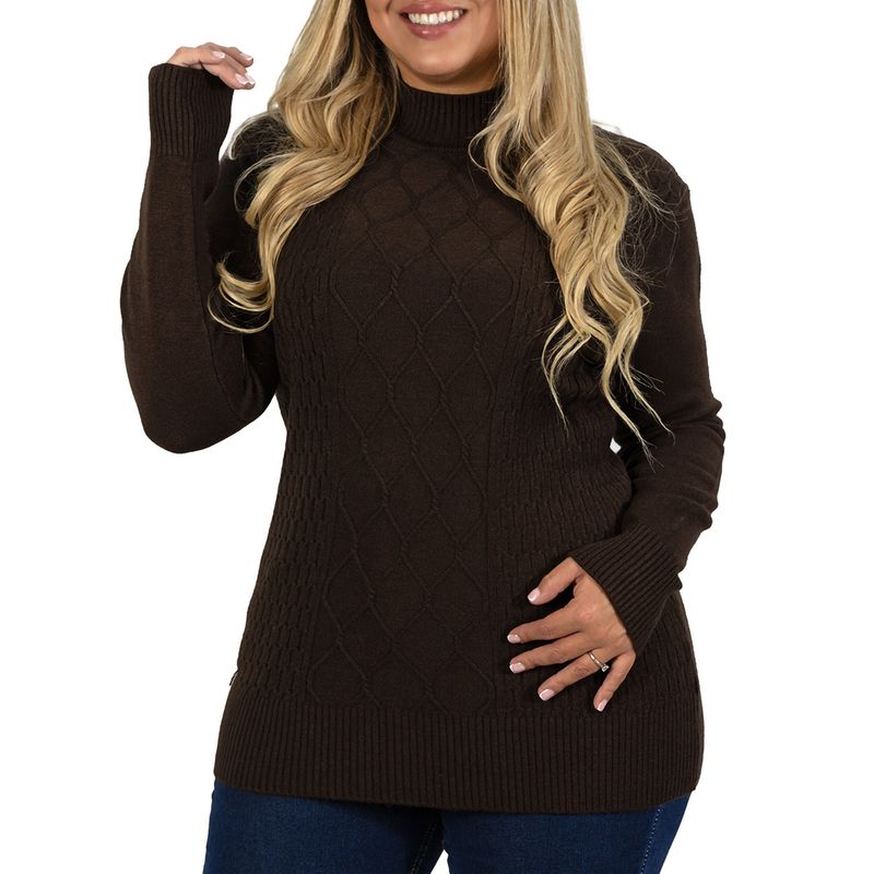 MPROPIA - Sweater Mujer Texturado Colores Lineas Rombos