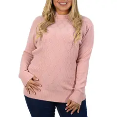 MPROPIA - Sweater Mujer Texturado Colores Lineas Rombos