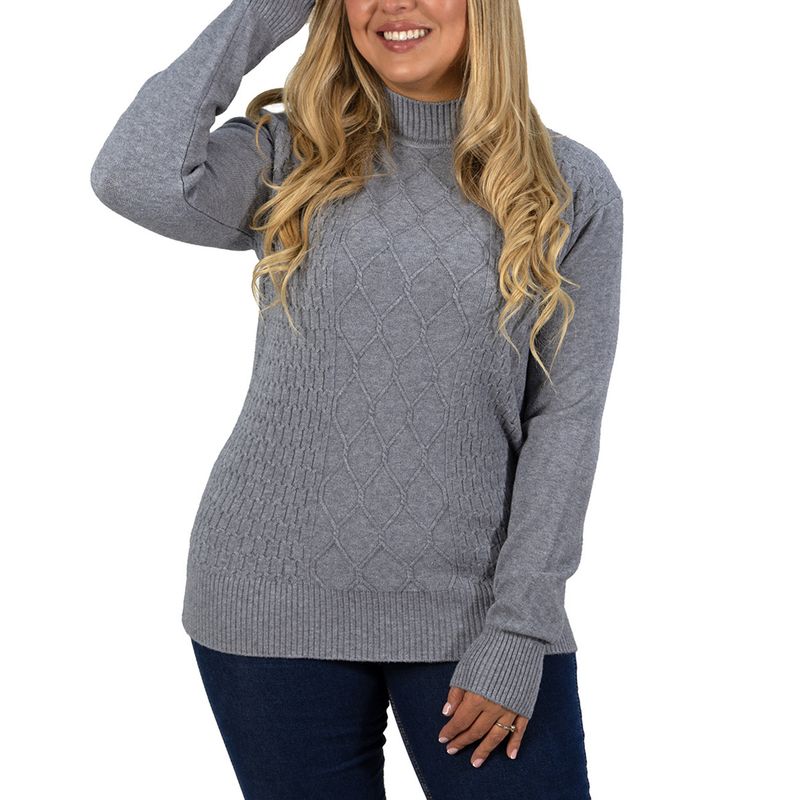 MPROPIA - Sweater Mujer Texturado Colores Lineas Rombos