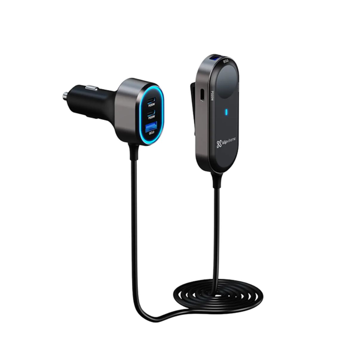 KLIP XTREME - Klip Xtreme KCC-100 Cargador de Auto 6 Puertos 100W, USB-C y USB-A, para Smartphones, Tablets y Dispositivos Pequeños
