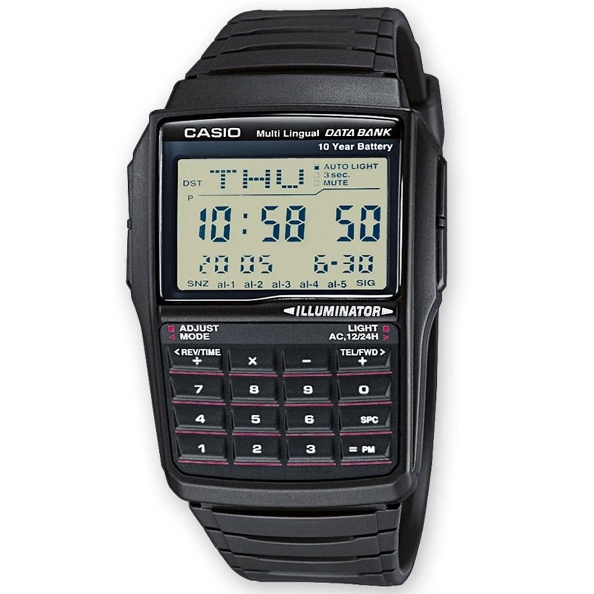 CASIO - RELOJ CASIO DBC32-1 HOMBRE CALCULADORA  DATABANK ILUMINATOR