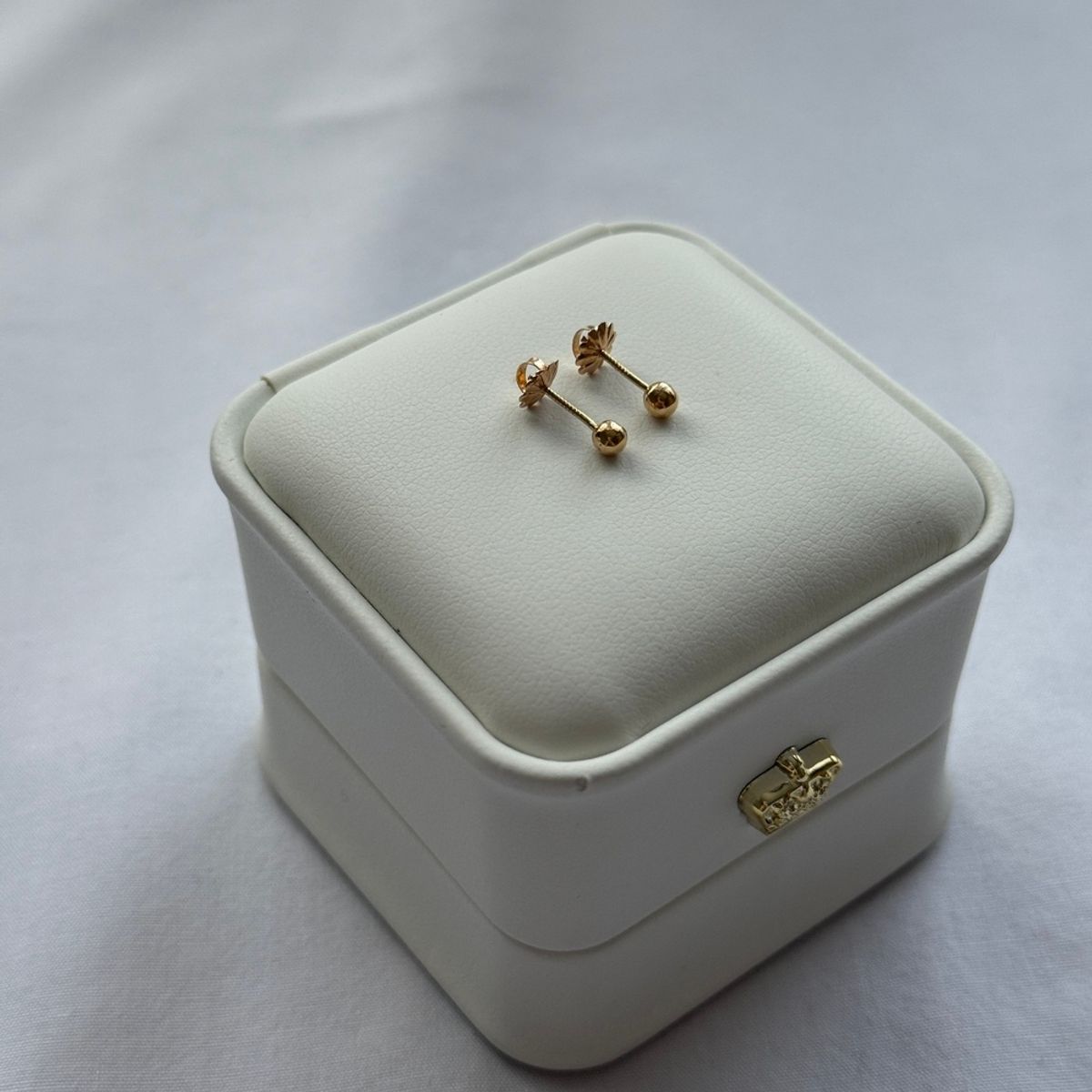 JOYAS GRACE - Aros Bolita número 1 Oro 18 K