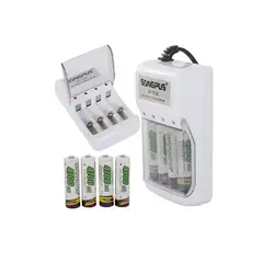 GENERICO - Cargador De Pilas Songpus + 4 Pilas Aa Soporta Aa/aaa