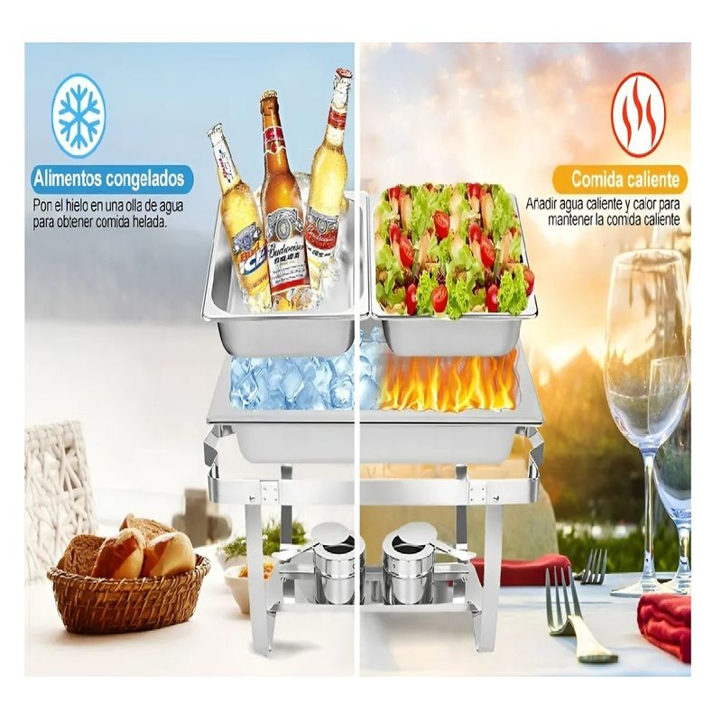 PASTELERIUS - Chafing Buffet Vapor Chafer Bufetera 2 Depositos Chafers 5l