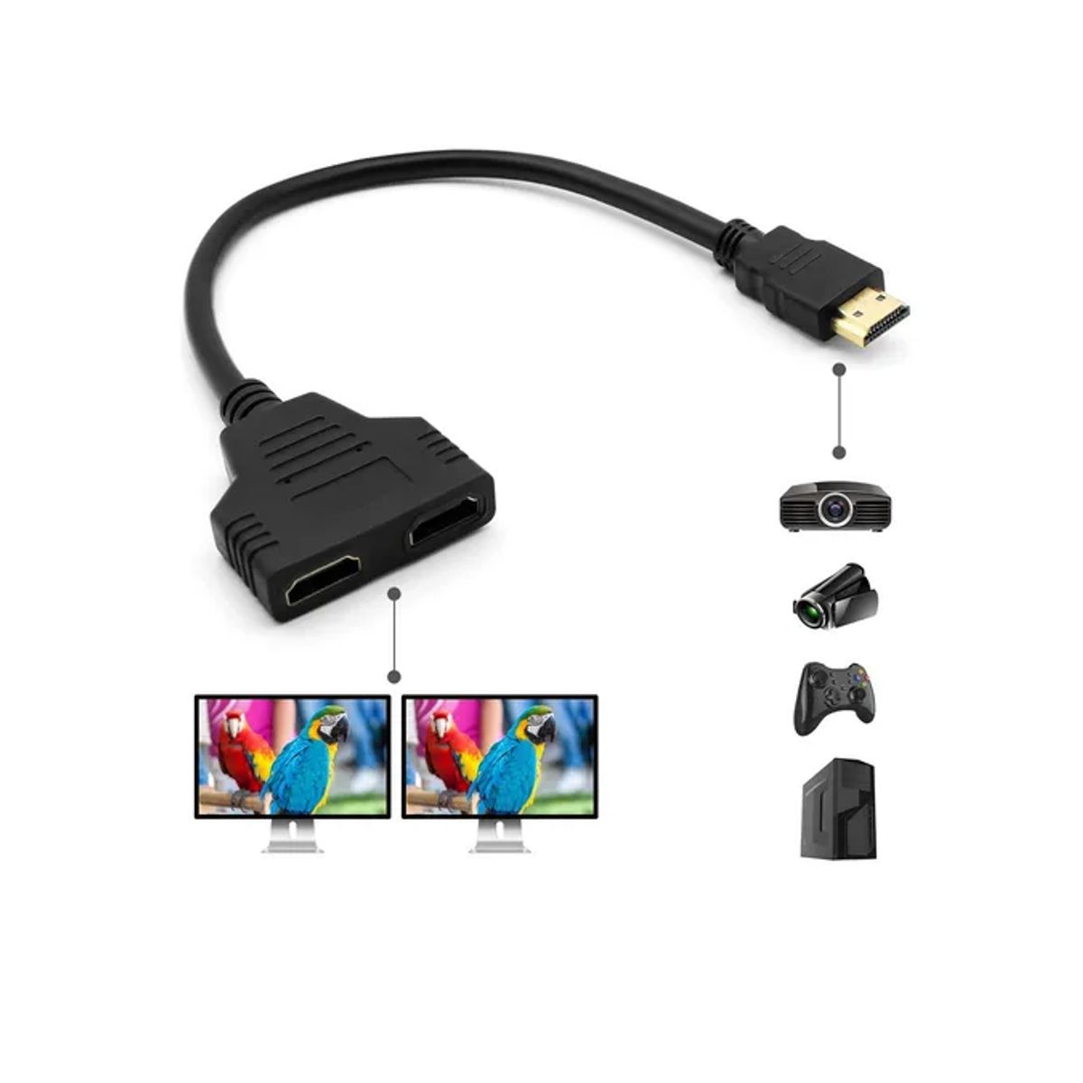 GENERICO - Cable Hdtv Adaptador Alta Definición 2 En 1 Irm / S 09601