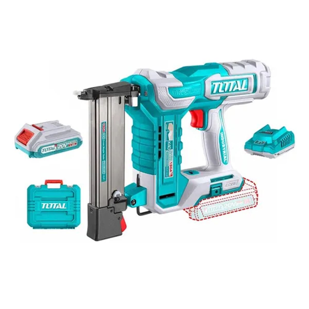 TOTAL TOOLS - Pistola Corchetera 10-40mm 20v Bat+ Carg Total Tcsnli6008