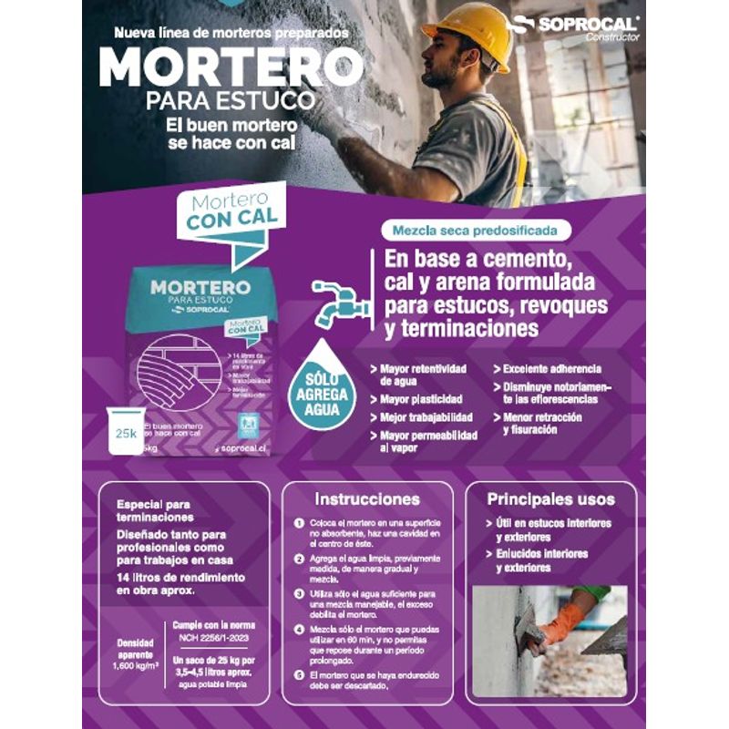 GENERICO - Mortero para Estuco con Cal