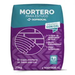 SOPROCAL - SOLO REGION METROPOLITANA Mortero para Estuco con Cal