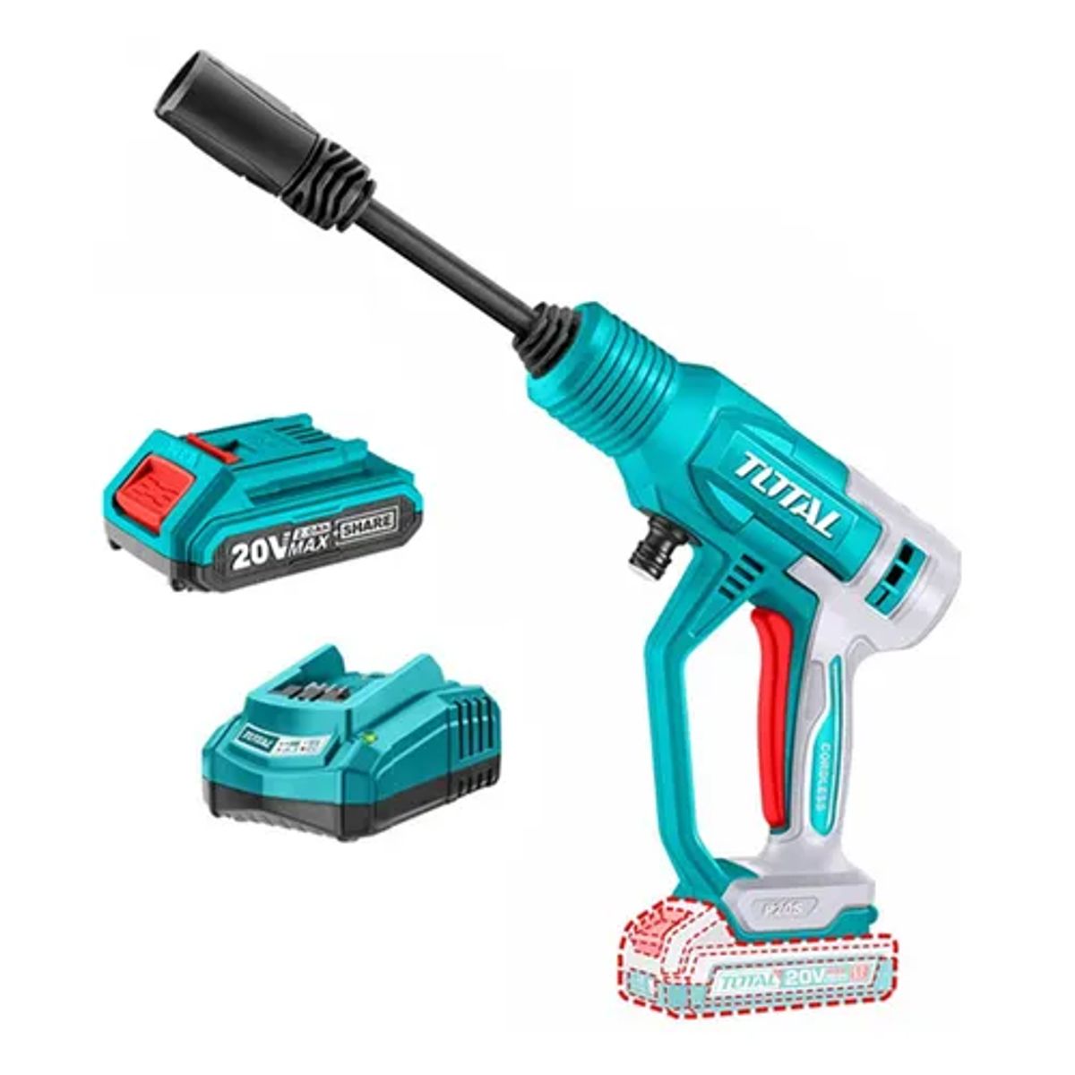 TOTAL TOOLS - Hidrolavadora 20v Bat + Carg Total Tpwli2036