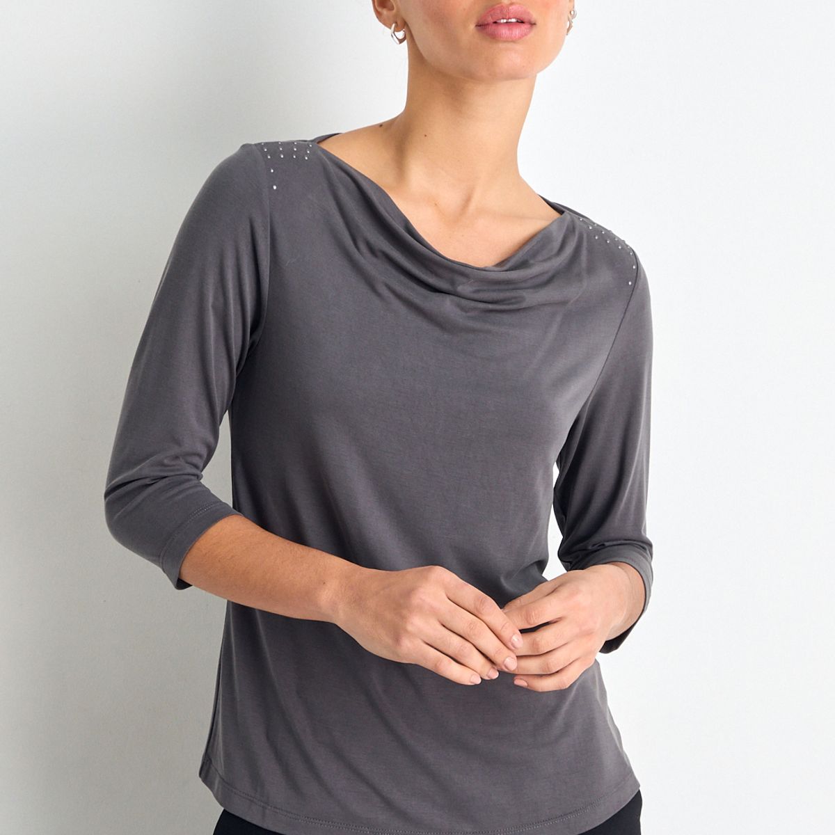 IO - Polera Manga Larga Mujer Gris Io