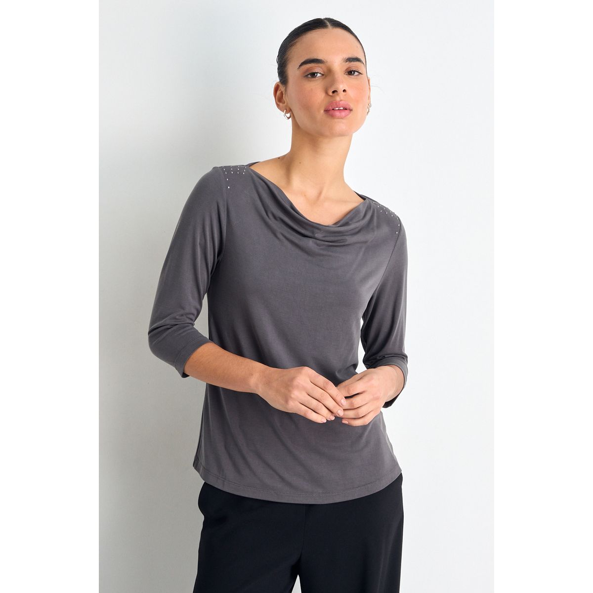 IO - Polera Manga Larga Mujer Gris Io