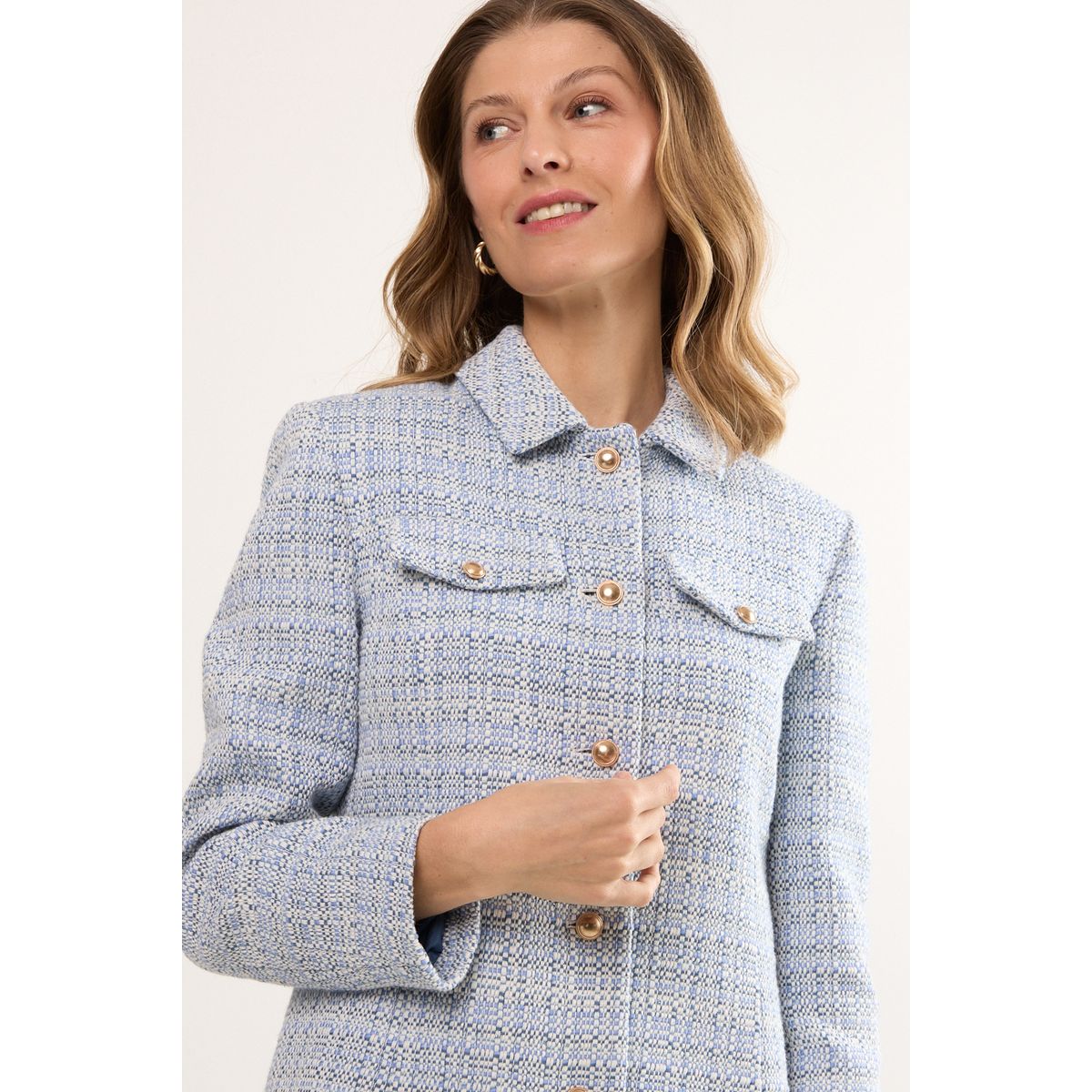 MA GRIFFE - Chaqueta Mujer Celeste Magriffe