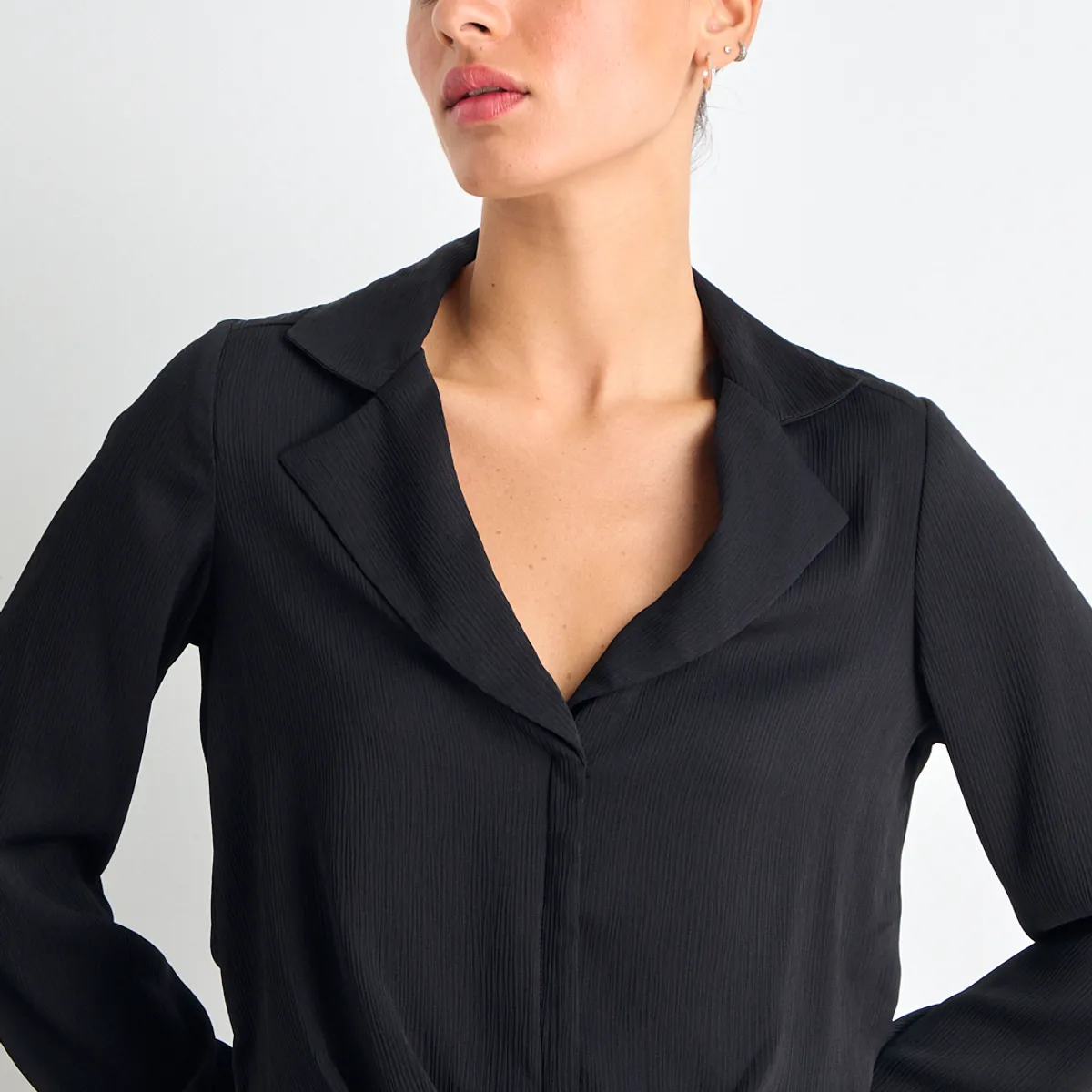 IO - Blusas Manga Larga Mujer Negro Io