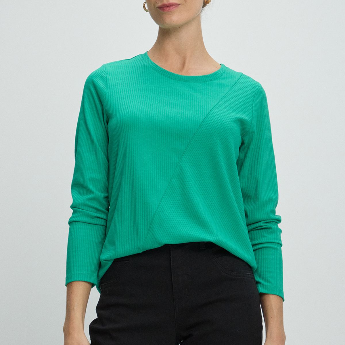 MA GRIFFE - Polera Manga Larga Mujer Verde Magriffe