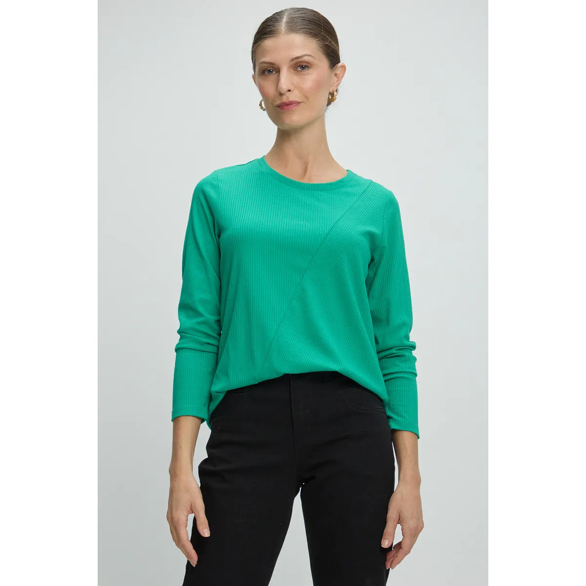 MA GRIFFE - Polera Manga Larga Mujer Verde Magriffe