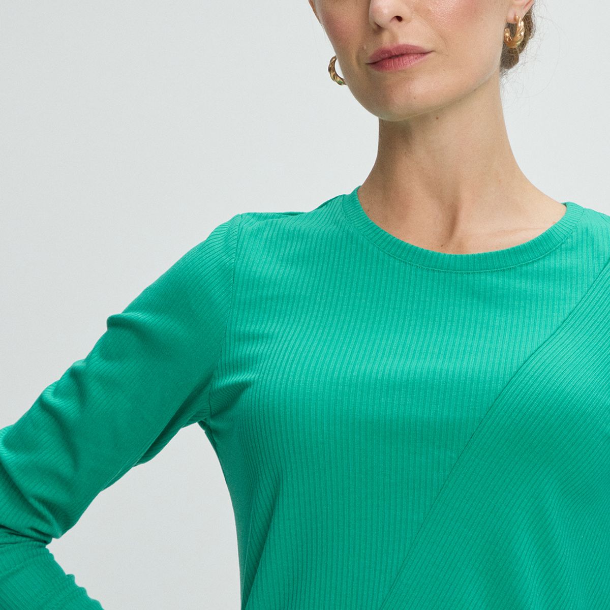 MA GRIFFE - Polera Manga Larga Mujer Verde Magriffe