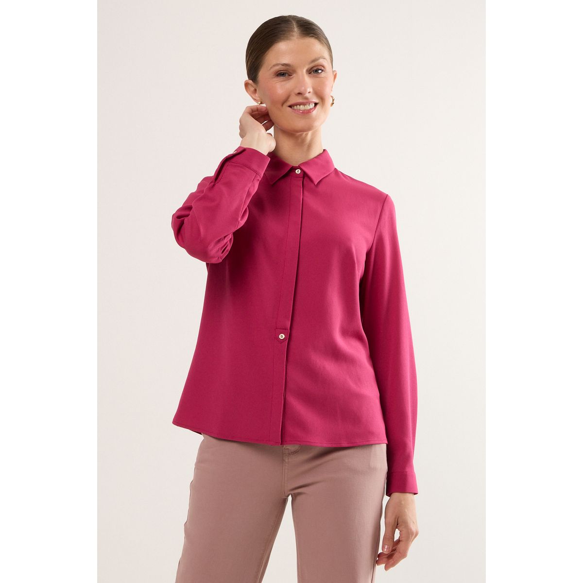 MA GRIFFE - Blusas Manga Larga Mujer Fucsia Magriffe