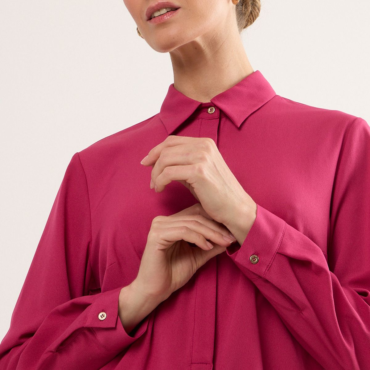 MA GRIFFE - Blusas Manga Larga Mujer Fucsia Magriffe