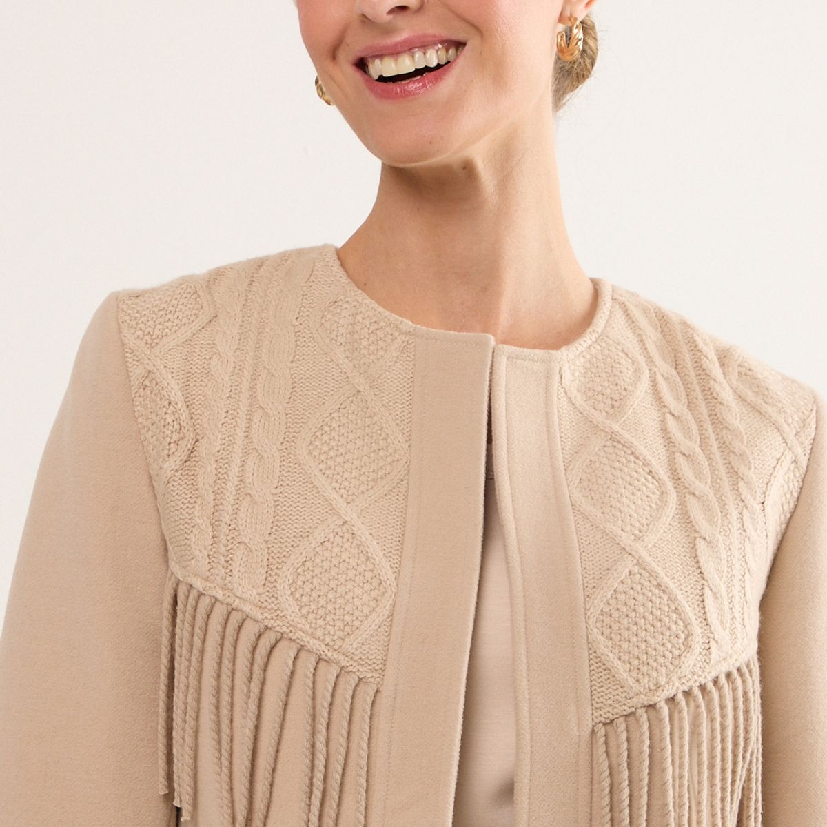 MA GRIFFE - Chaqueta Mujer Beige Magriffe