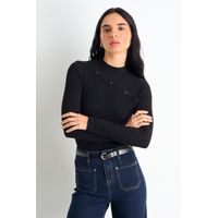 Polera Manga Larga Mujer Negro