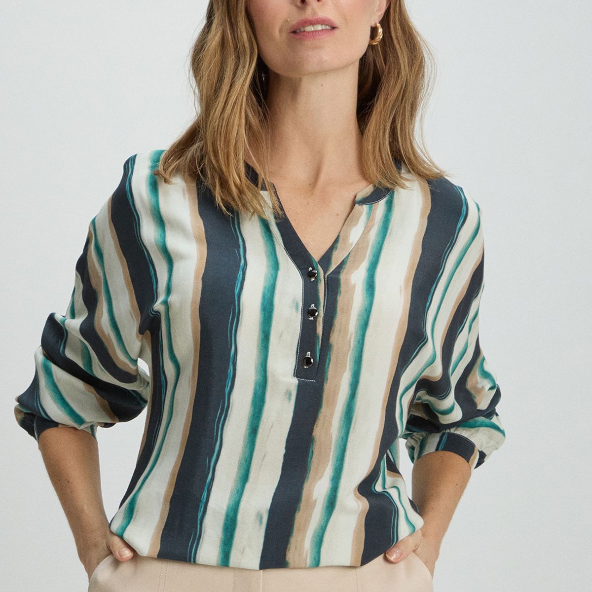 MA GRIFFE - Blusas Manga Larga Mujer Crudo Magriffe