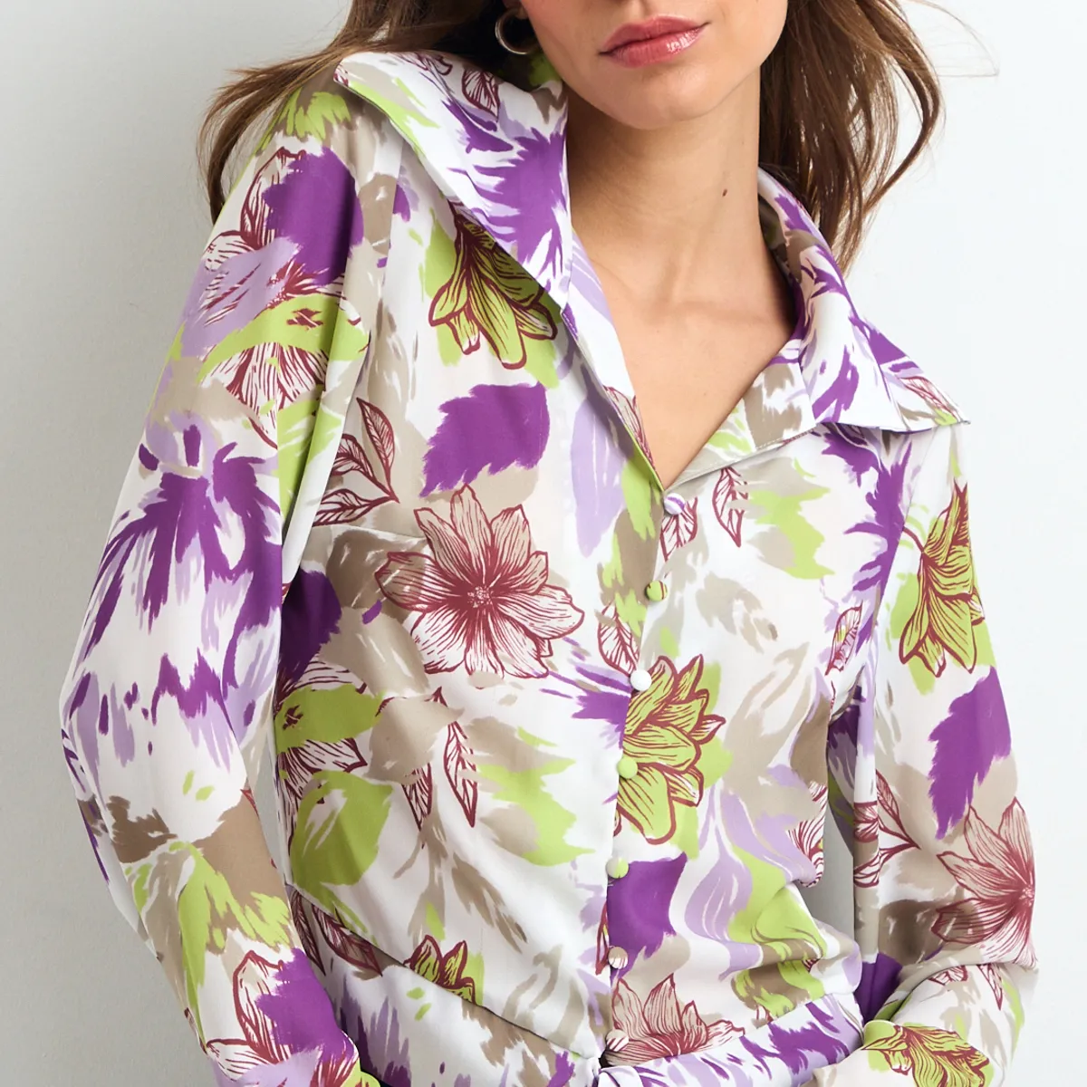 IO - Blusas Manga Larga Mujer Morado Io