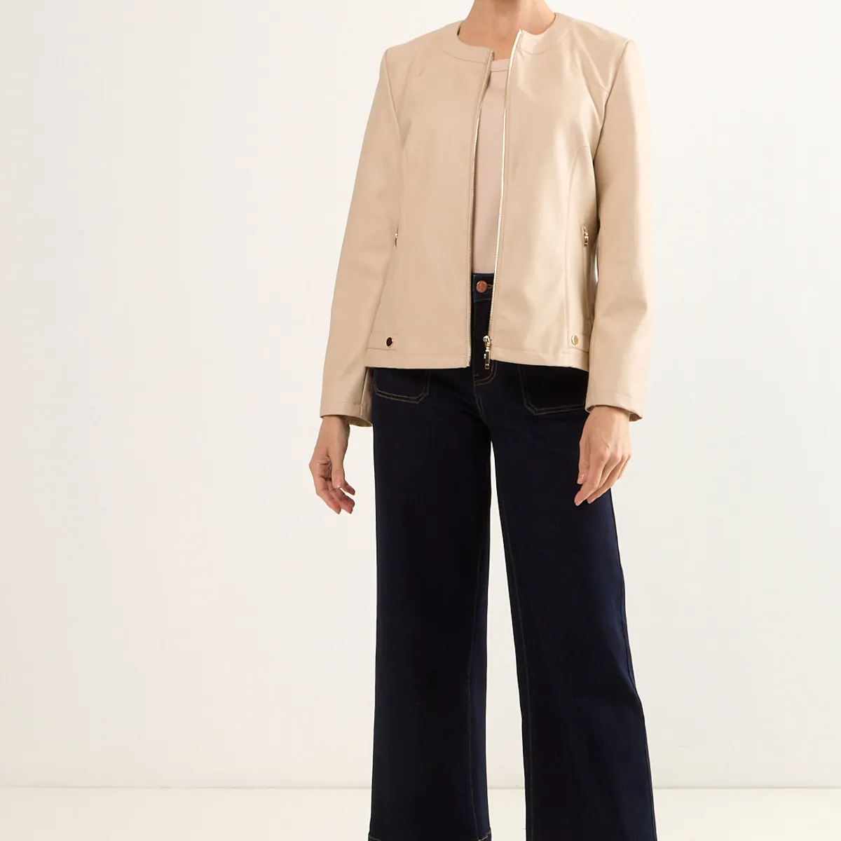 MA GRIFFE - Chaqueta Mujer Beige Magriffe