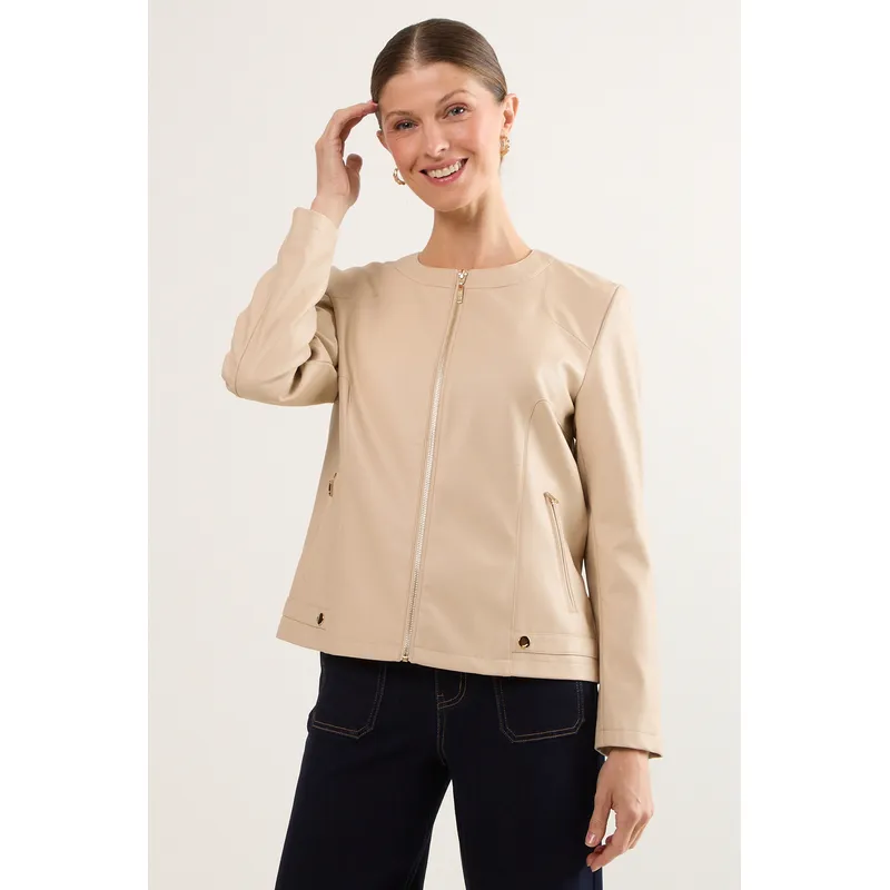 MA GRIFFE - Chaqueta Mujer Beige Magriffe
