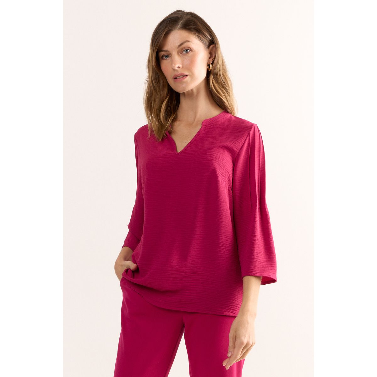 MA GRIFFE - Blusas Manga Larga Mujer Fucsia Magriffe