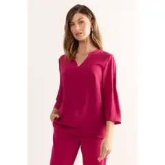 MA GRIFFE - Blusas Manga Larga Mujer Fucsia Magriffe