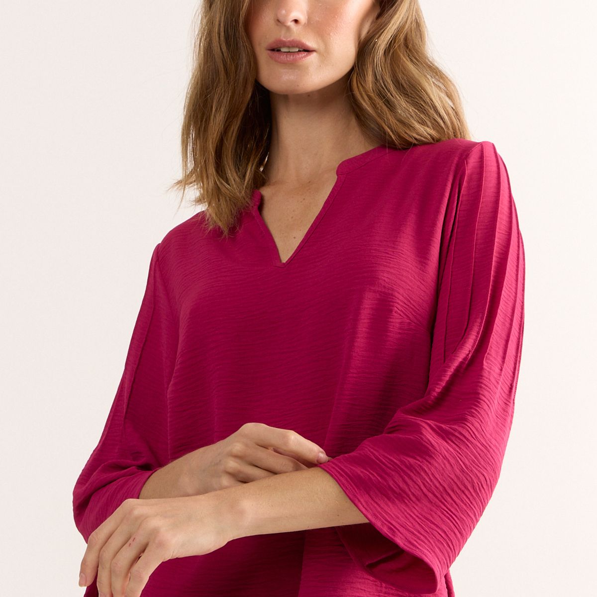 MA GRIFFE - Blusas Manga Larga Mujer Fucsia Magriffe