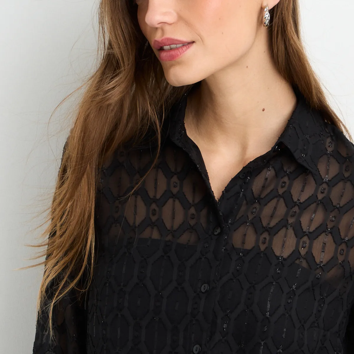 IO - Blusas Manga Larga Mujer Negro Io