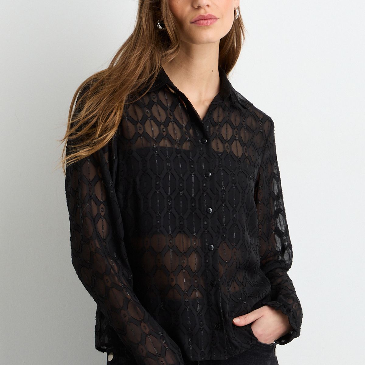 IO - Blusas Manga Larga Mujer Negro Io