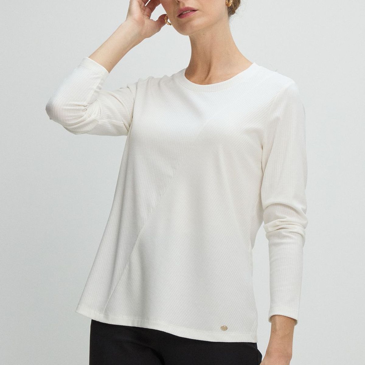 MA GRIFFE - Polera Manga Larga Mujer Crudo Magriffe