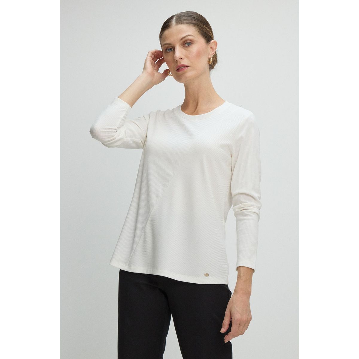 MA GRIFFE - Polera Manga Larga Mujer Crudo Magriffe