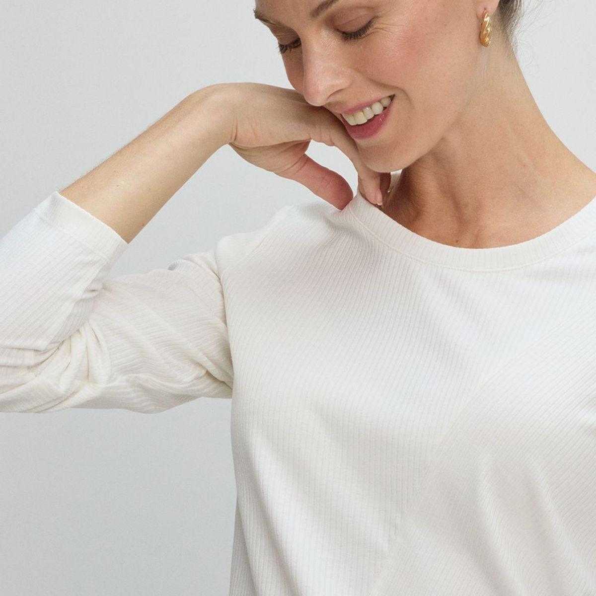 MA GRIFFE - Polera Manga Larga Mujer Crudo Magriffe