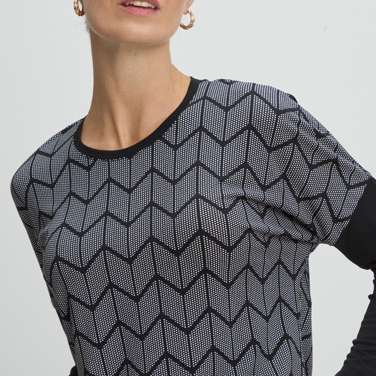 MA GRIFFE - Polera Manga Larga Mujer Negro Magriffe