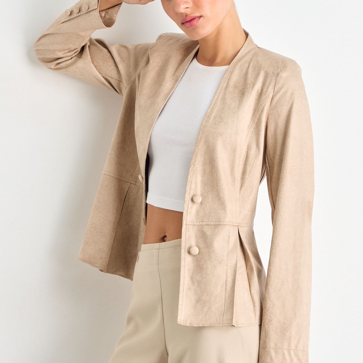 IO - Chaqueta Mujer Beige Io