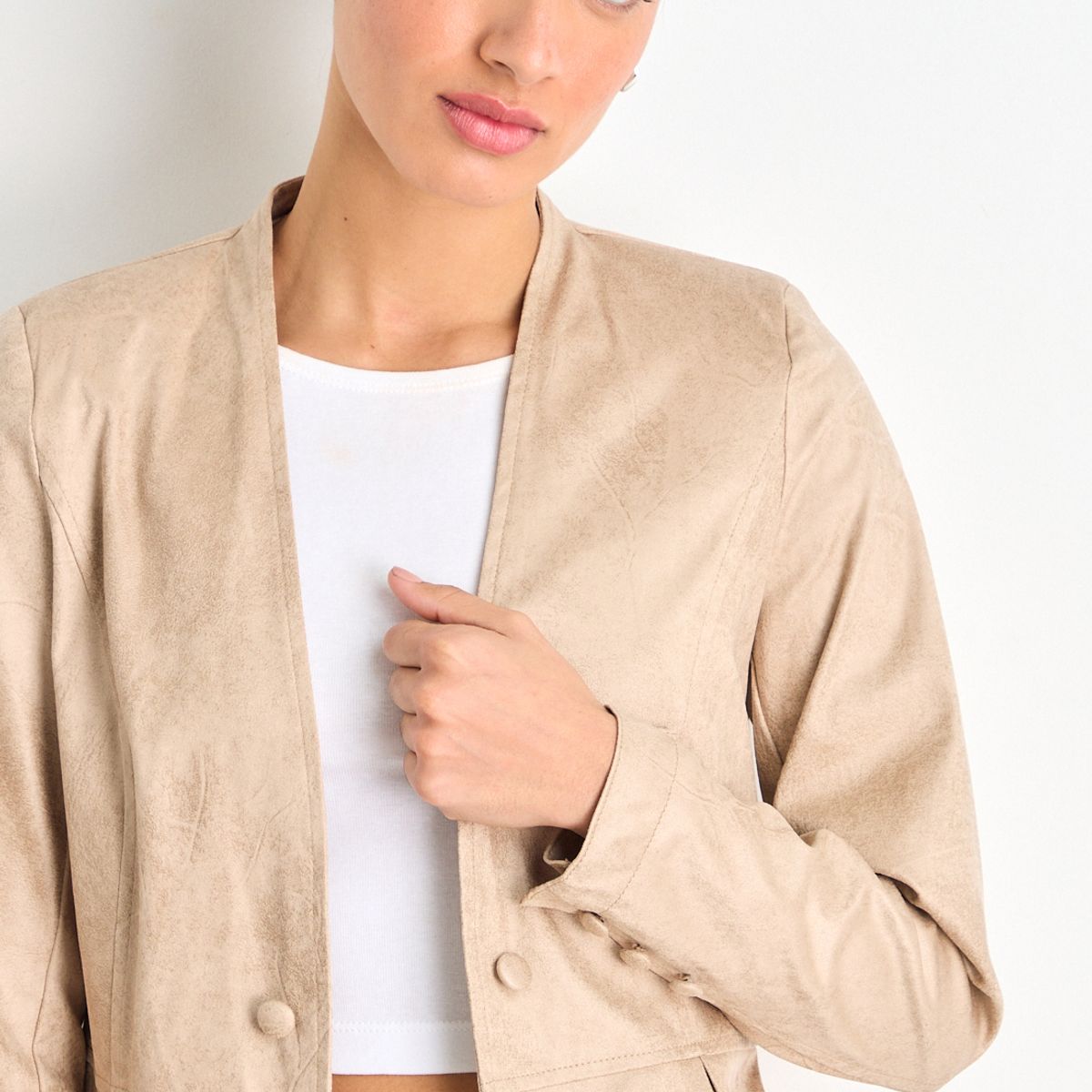 IO - Chaqueta Mujer Beige Io