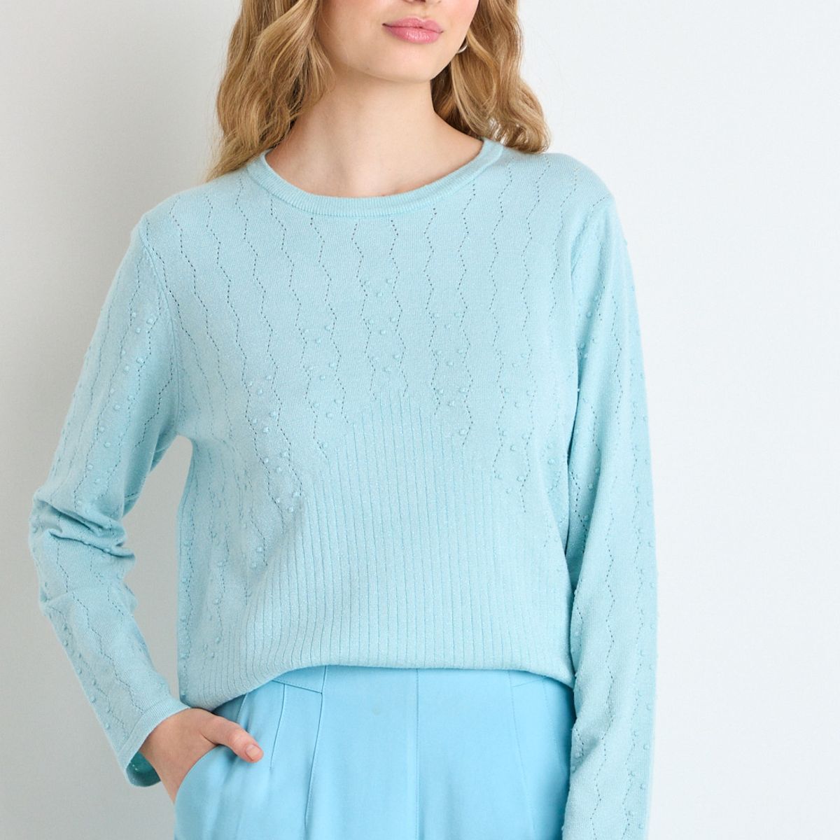 IO - Sweater Mujer Celeste Io