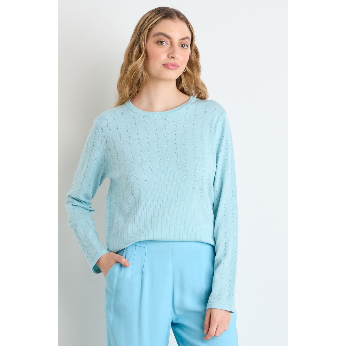 IO - Sweater Mujer Celeste Io