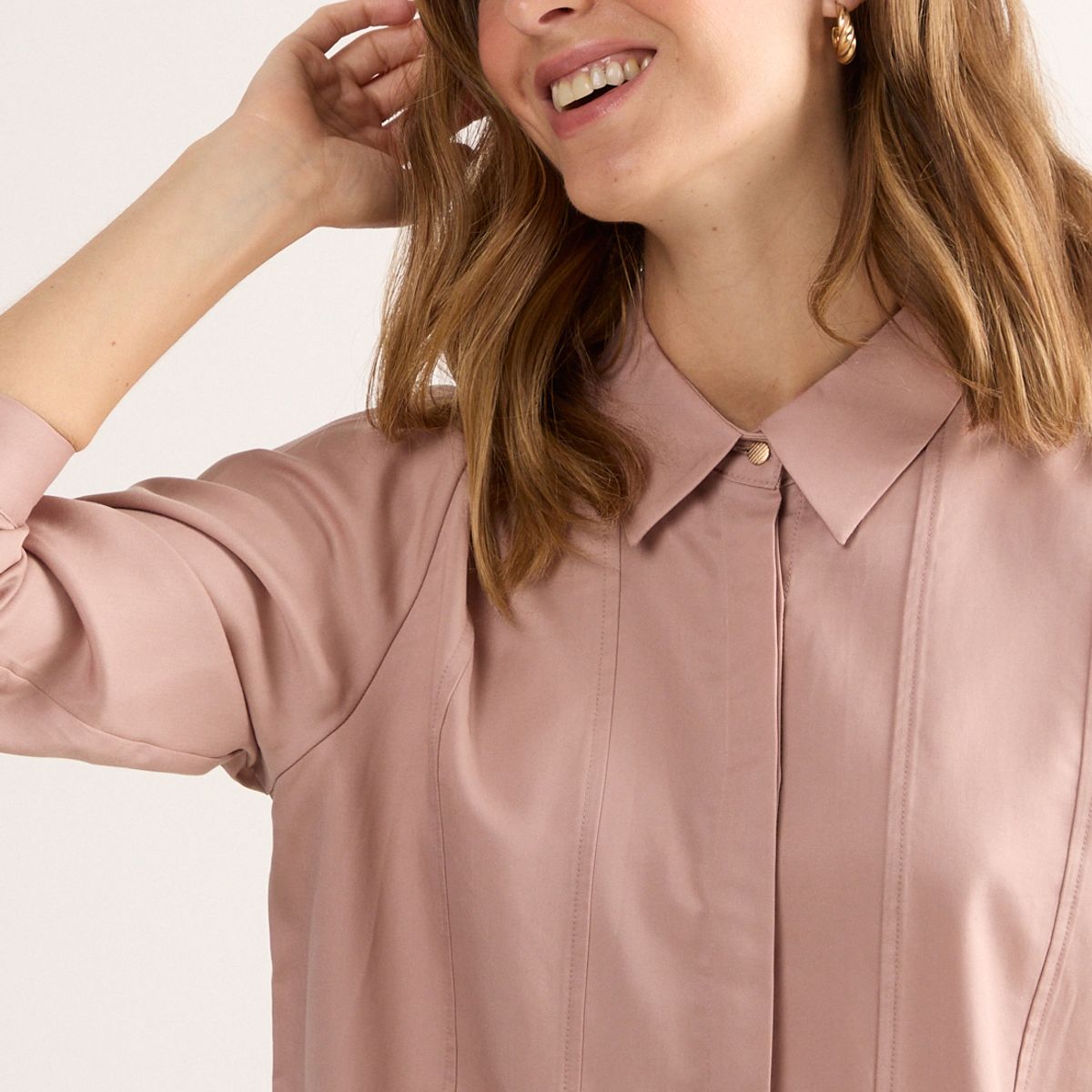 MA GRIFFE - Blusas Manga Larga Mujer Rosa Magriffe