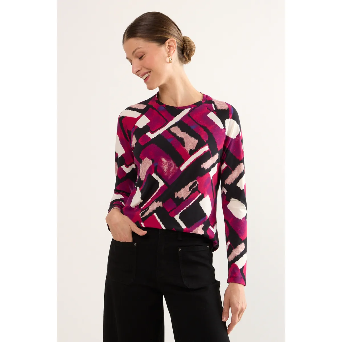 MA GRIFFE - Polera Manga Larga Mujer Negro Magriffe