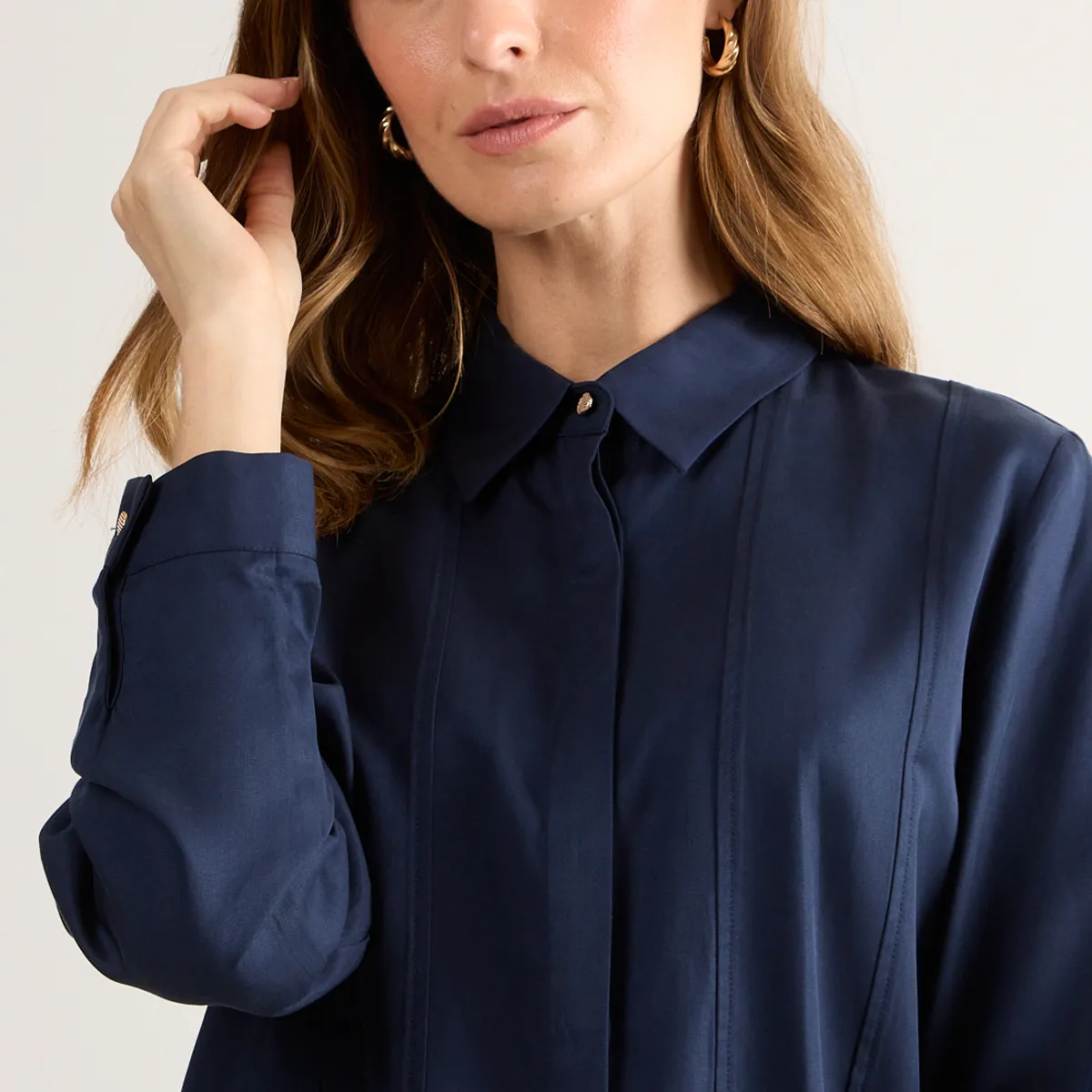 MA GRIFFE - Blusas Manga Larga Mujer Azul Magriffe