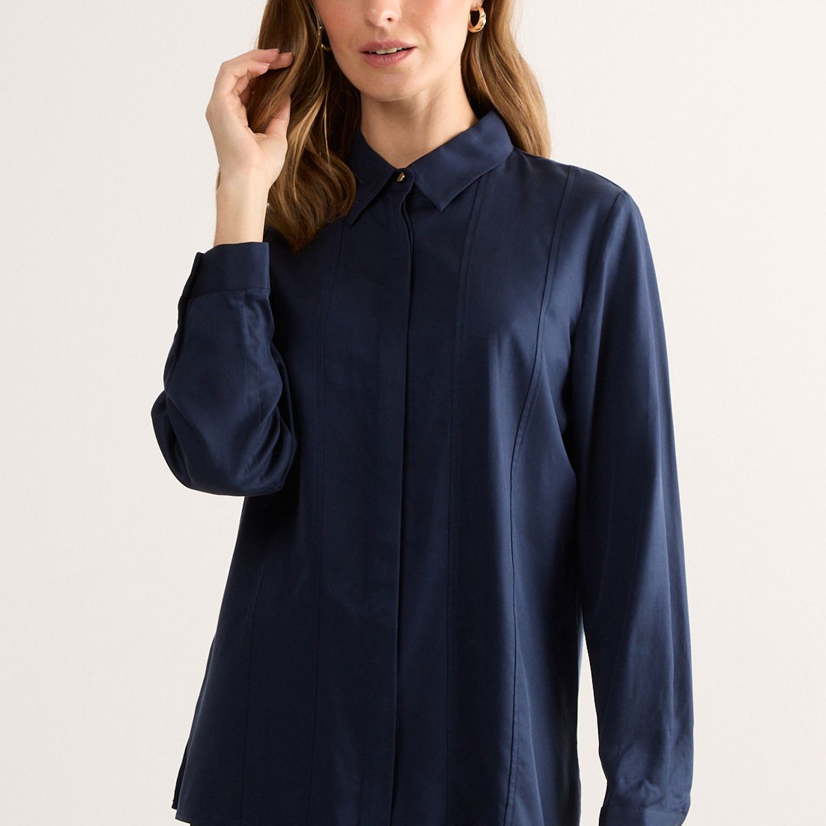 MA GRIFFE - Blusas Manga Larga Mujer Azul Magriffe