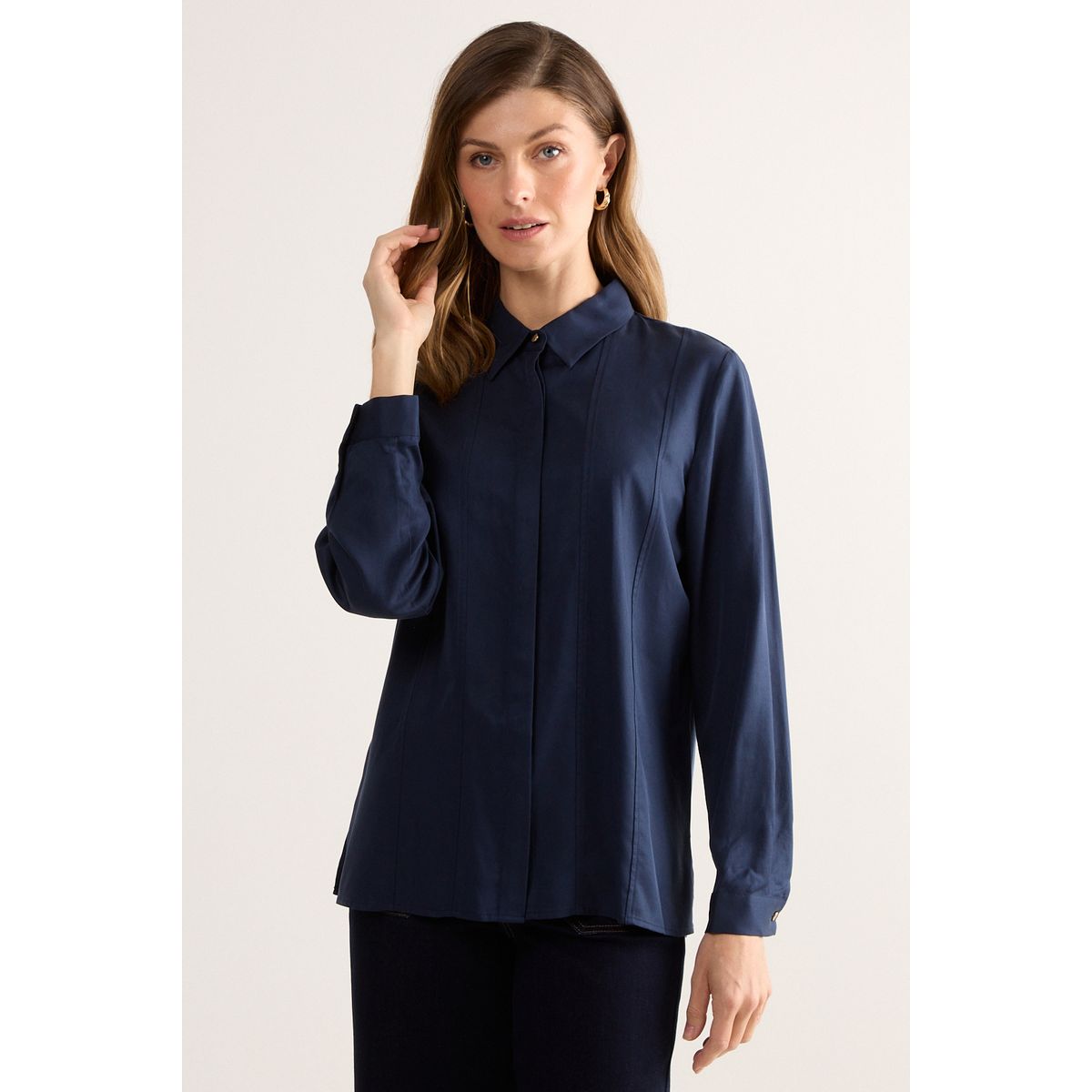 MA GRIFFE - Blusas Manga Larga Mujer Azul Magriffe