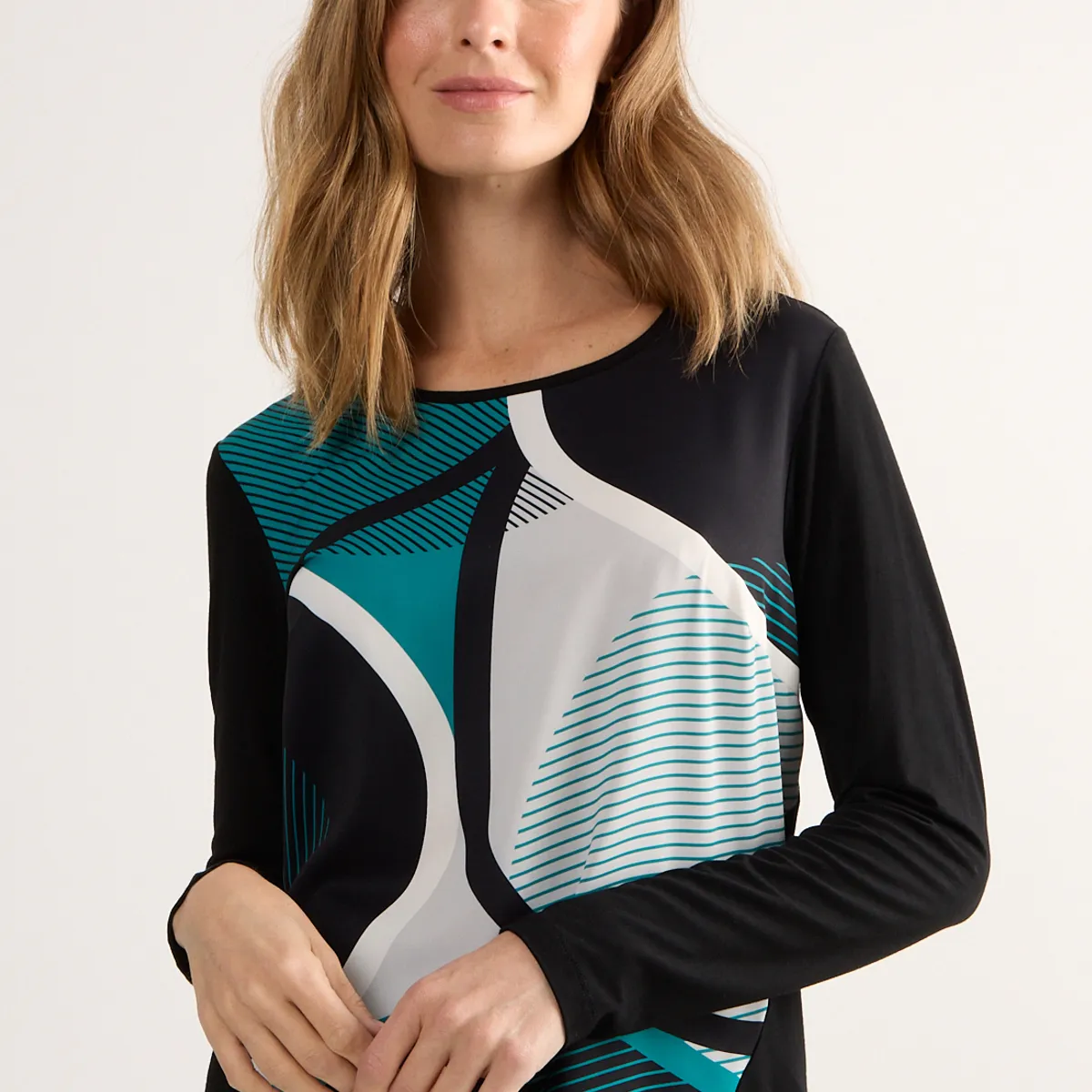 MA GRIFFE - Polera Manga Larga Mujer Negro Magriffe